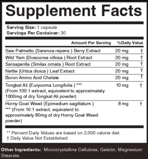 Horsewood Supplement Ingredients Supplement Facts