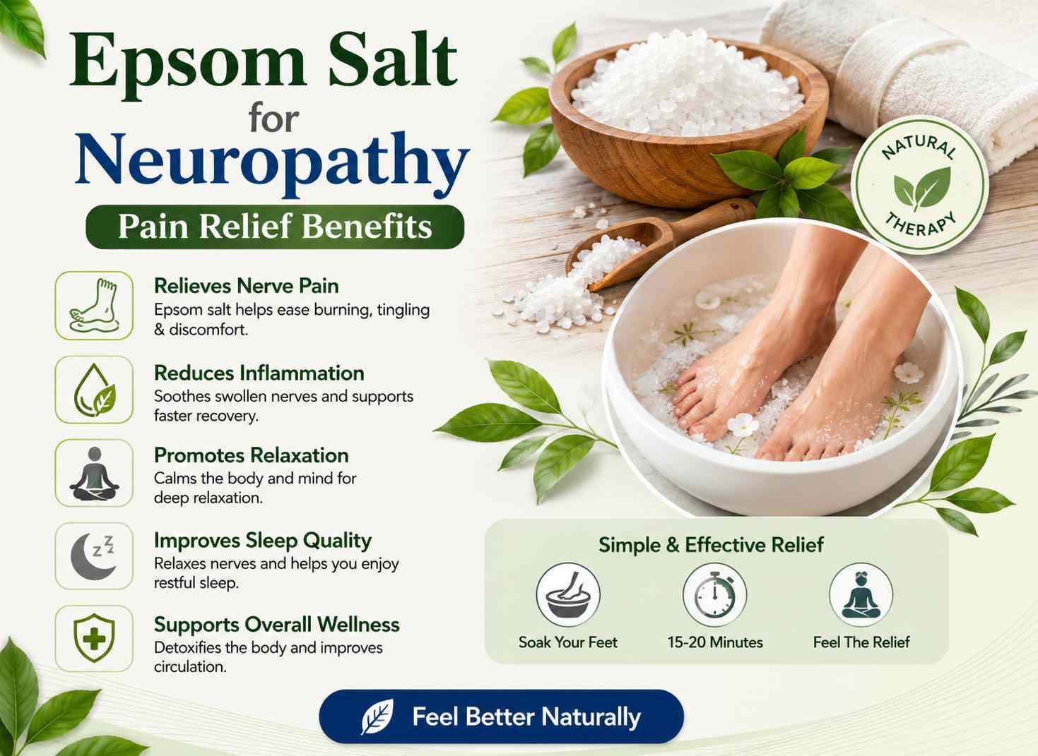 Epsom Salt for Neuropathy Pain Relief - Benefits