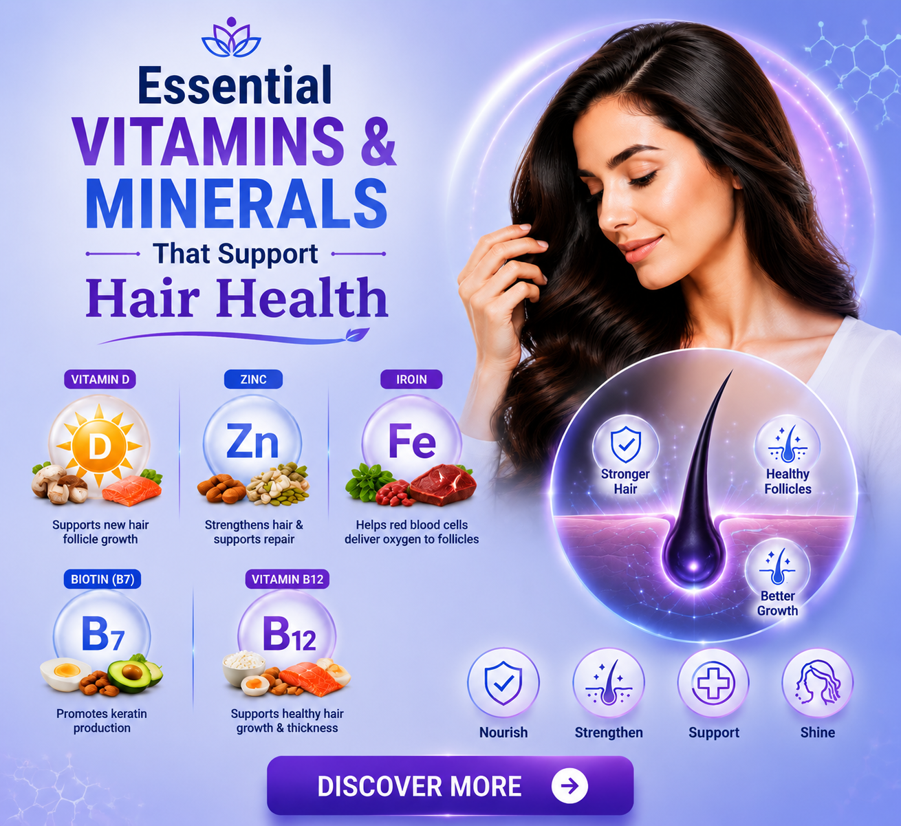 Essential Vitamins and Minerals That Support Hair Health