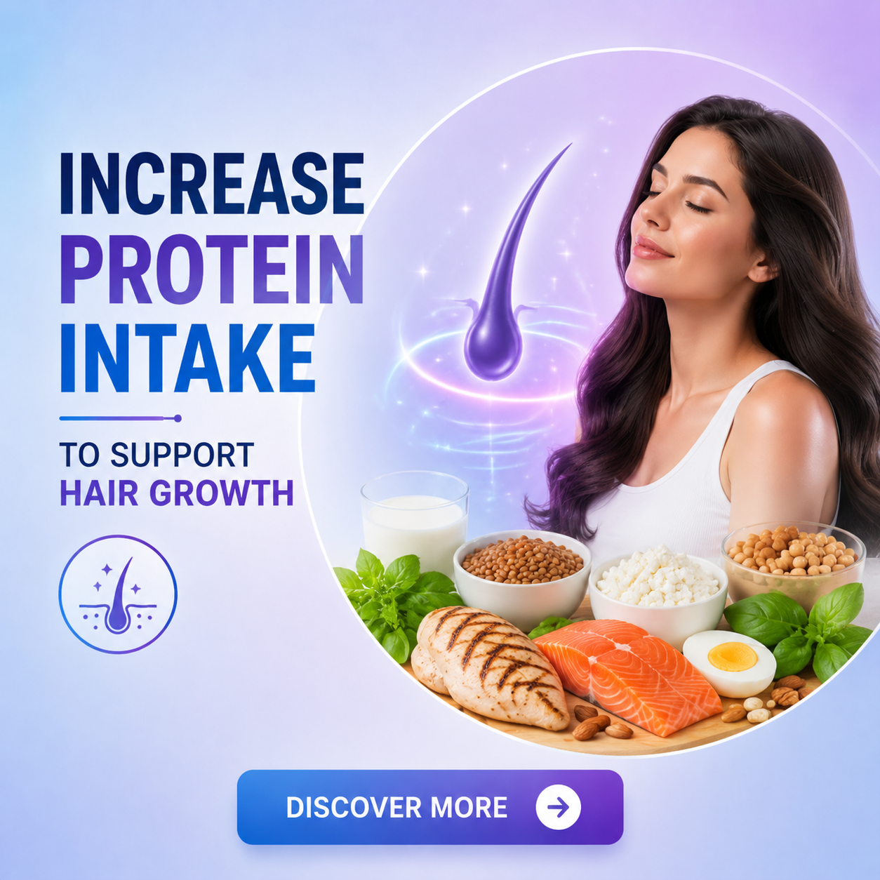 Increase Protein Intake to Support Hair Growth