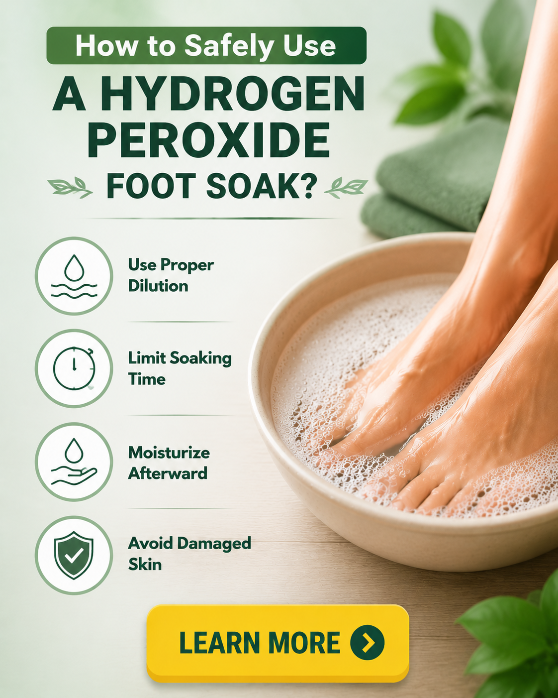 How to Safely Use a Hydrogen Peroxide Foot Soak