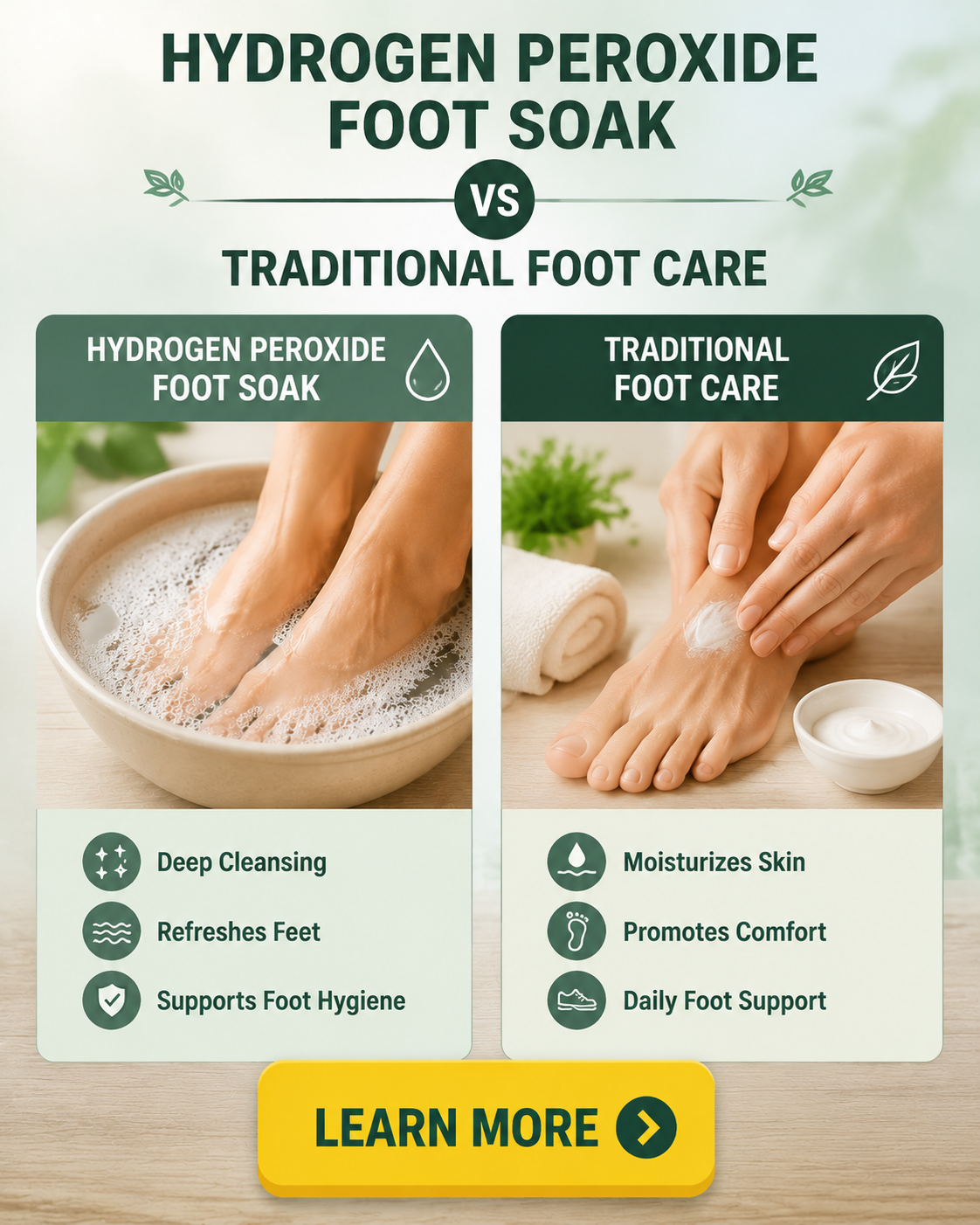 Hydrogen Peroxide Foot Soak vs Traditional Foot Care