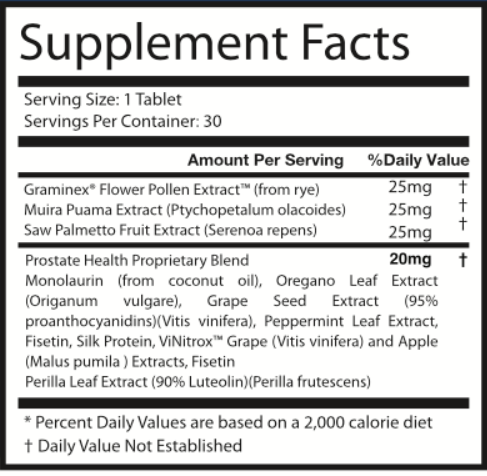 Steel Flow Pro Supplement Fact