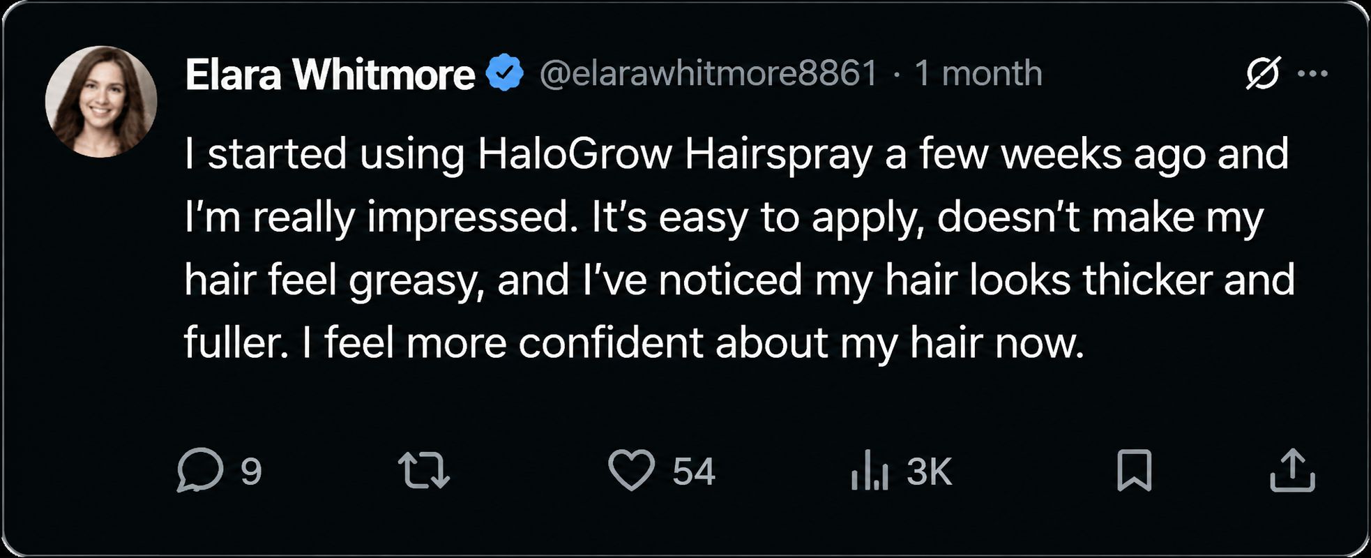 HaloGrow Hairspray Customer Reviews 4