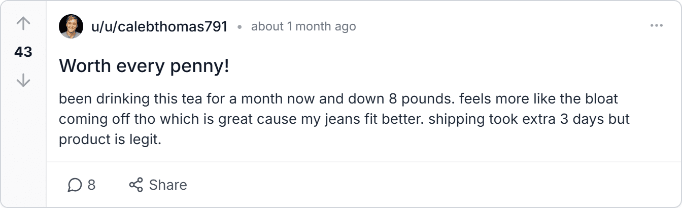 Lulutox Detox Tea customer
