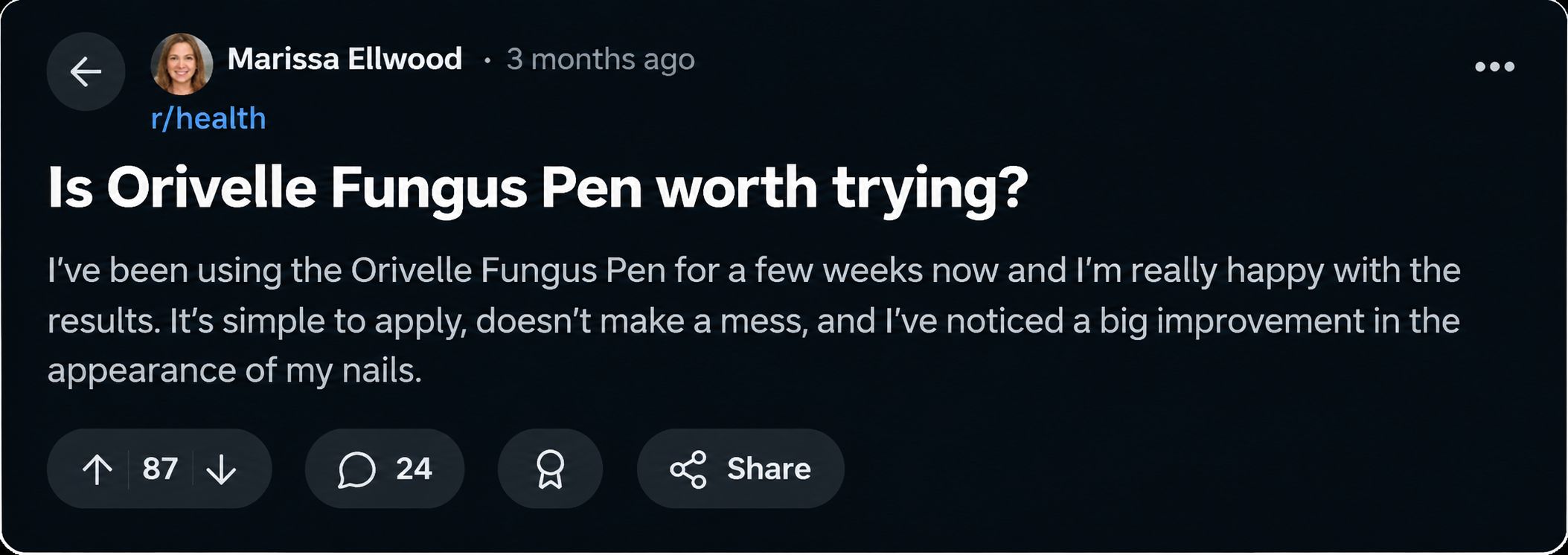 Orivelle Fungus Pen - Customer Revies 2