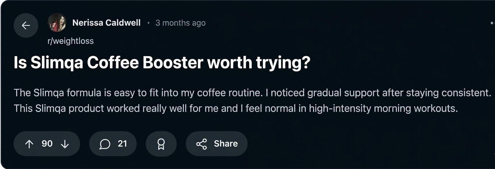 Slimqa Coffee Booster -Customer Reviews 2